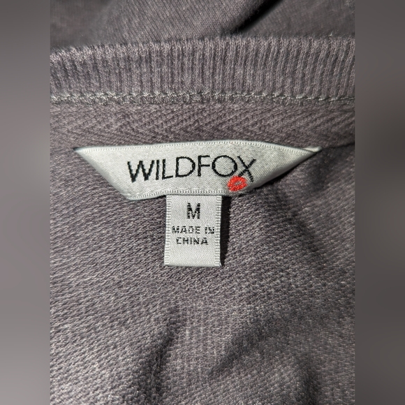 WILDFOX Sweatshirt Gray "Easy Does It" Super Soft Size Medium Barbiecore - Picture 5 of 14